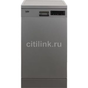 Посудомоечная машина Beko DFS25W11S, узкая, напольная, 45см, загрузка 10 комплектов, серебристая