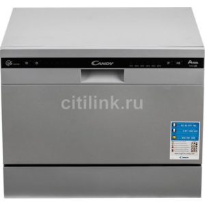Посудомоечная машина Candy CDCP 6/ES-07, компактная, настольная, 55см, загрузка 6 комплектов, серебристая [32000979]