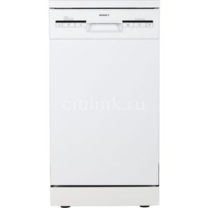 Посудомоечная машина KRAFT KF-FDM454D901W, узкая, напольная, 44.8см, загрузка 9 комплектов, белая