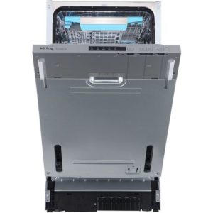 Встраиваемая посудомоечная машина Korting KDI 45460 SD, узкая, ширина 44.8см, полновстраиваемая, загрузка 10 комплектов