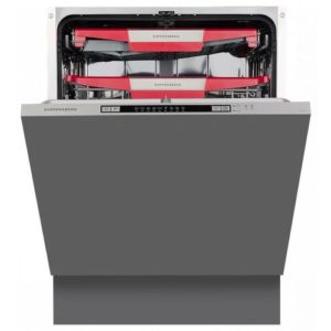 Встраиваемая посудомоечная машина KUPPERSBERG GLM 6075, полноразмерная, ширина 59.8см, полновстраиваемая, загрузка 14 комплектов, серебристый