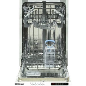 Встраиваемая посудомоечная машина SCANDILUX DWB 4221B2, узкая, ширина 45см, полновстраиваемая, загрузка 10 комплектов, белый