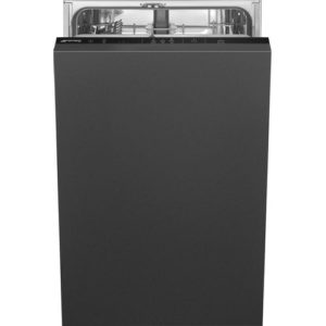 Встраиваемая посудомоечная машина SMEG ST4522IN, узкая, ширина 44.6см, полновстраиваемая, загрузка 9 комплектов, черный