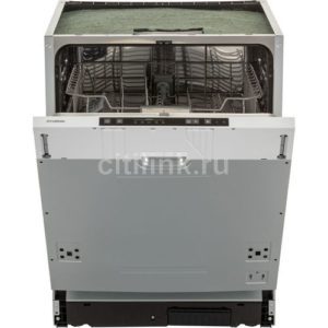 Встраиваемая посудомоечная машина Hyundai HBD 650, полноразмерная, ширина 59.8см, полновстраиваемая, загрузка 12 комплектов, серебристый
