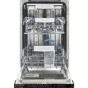 Встраиваемая посудомоечная машина SCANDILUX DWB4512B3, компактная, ширина 45см, полновстраиваемая, загрузка 10 комплектов, белый