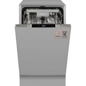 Встраиваемая посудомоечная машина WEISSGAUFF BDW 4150 Touch DC Inverter, узкая, ширина 44.8см, полновстраиваемая, загрузка 10 комплектов, серебристый