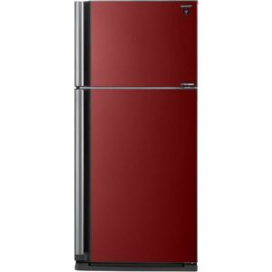 Холодильник двухкамерный Sharp SJ-XP59PGRD черное стекло/красный
