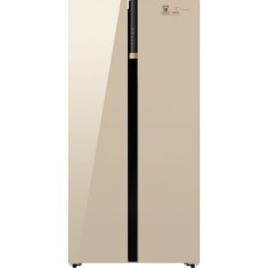 Холодильник двухкамерный WEISSGAUFF Premium Wsbs 590 BeG NoFrost Inverter Premium Side by Side, инверторный бежевый