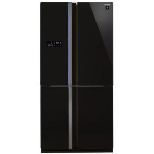 Холодильник трехкамерный Sharp SJ-FS97VBK Side by Side, черное стекло